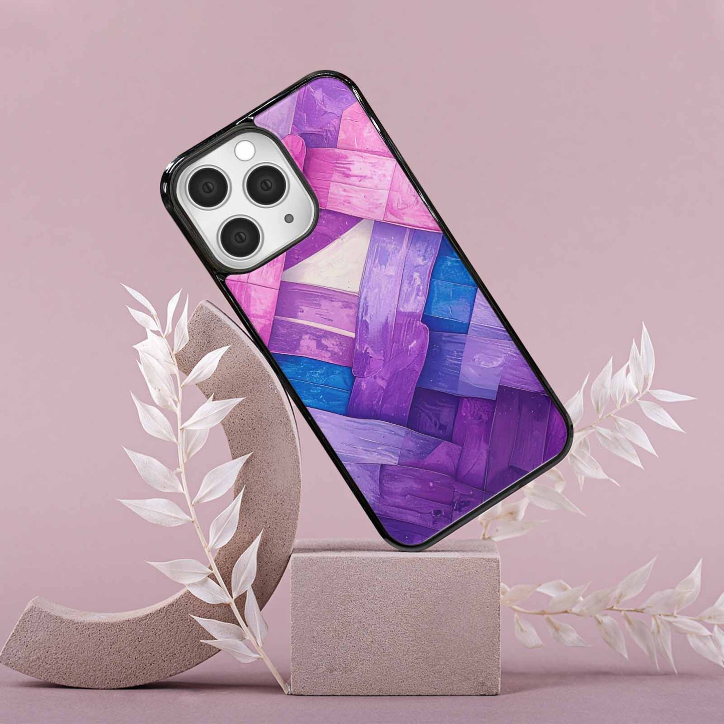 iPhone 15 Pro Max Case — Bisexual Flag Color Theme Small Rainbow, Custom Made Phone Cover