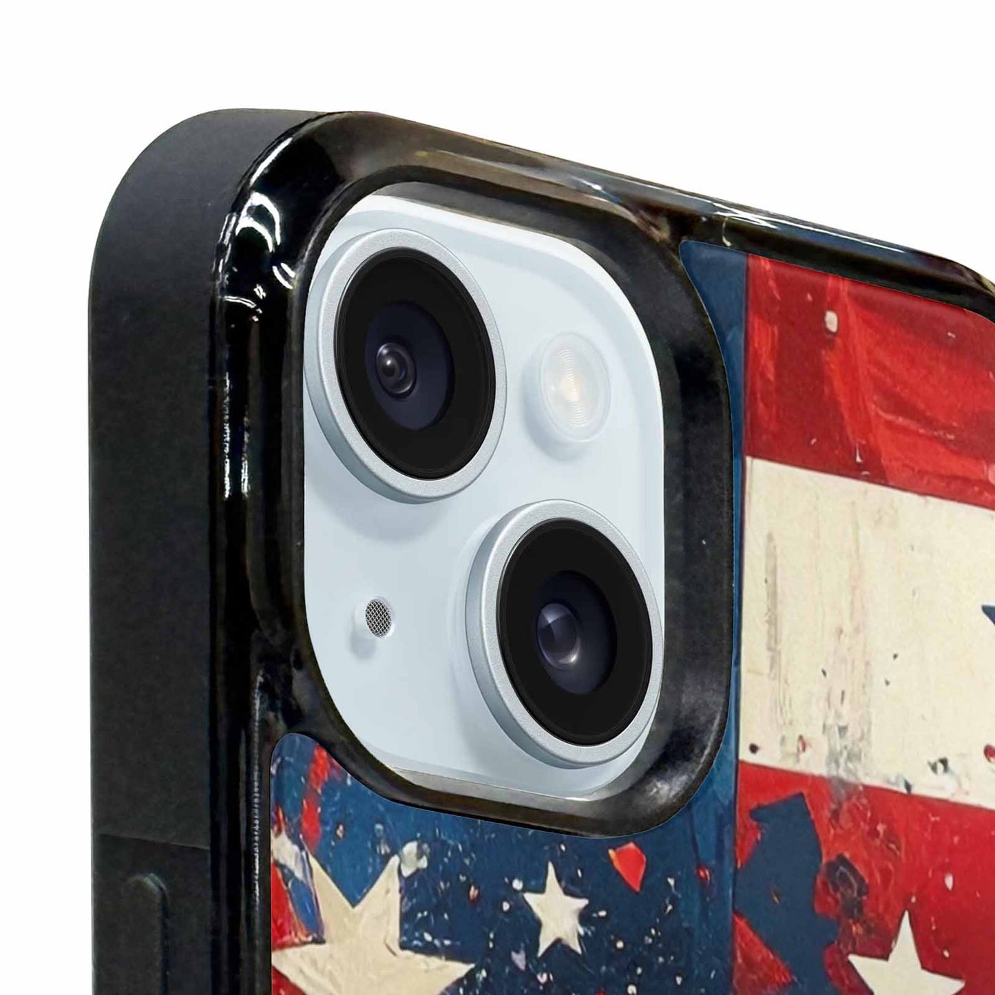 iPhone 15 Plus Case — Patriotic Stars And Stripes American Stars, Original Design Phone Case