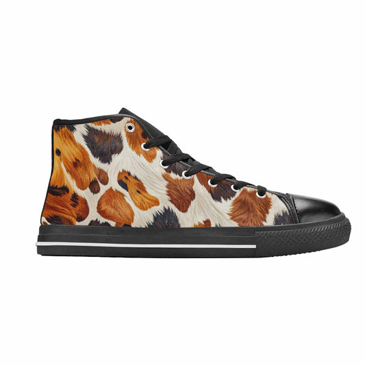 MEN'S Cow Animal Print High Top Canvas Wallpaper Art Sneakers