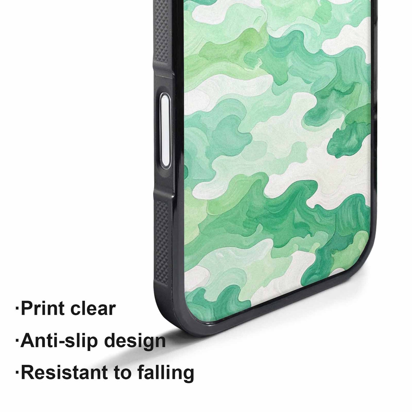 iPhone 17 Pro Max Case — Camo Mint Green White Camo, Custom Printed Phone Case