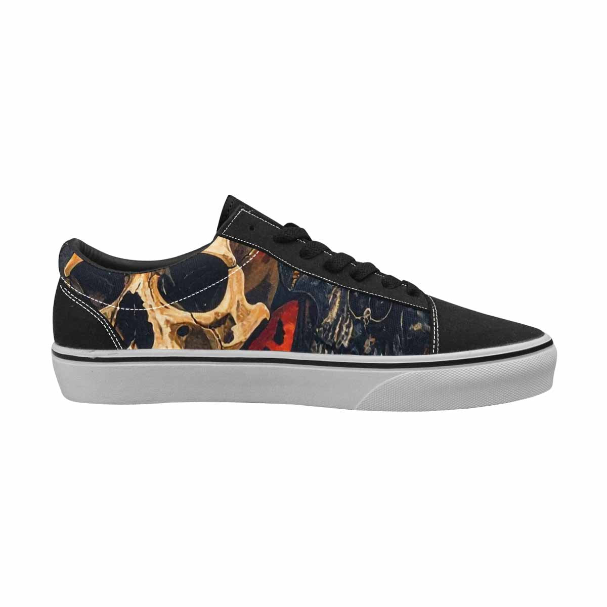 WOMEN'S Skulls Lace-Up Canvas Wallpaper Art Custom Sneakers