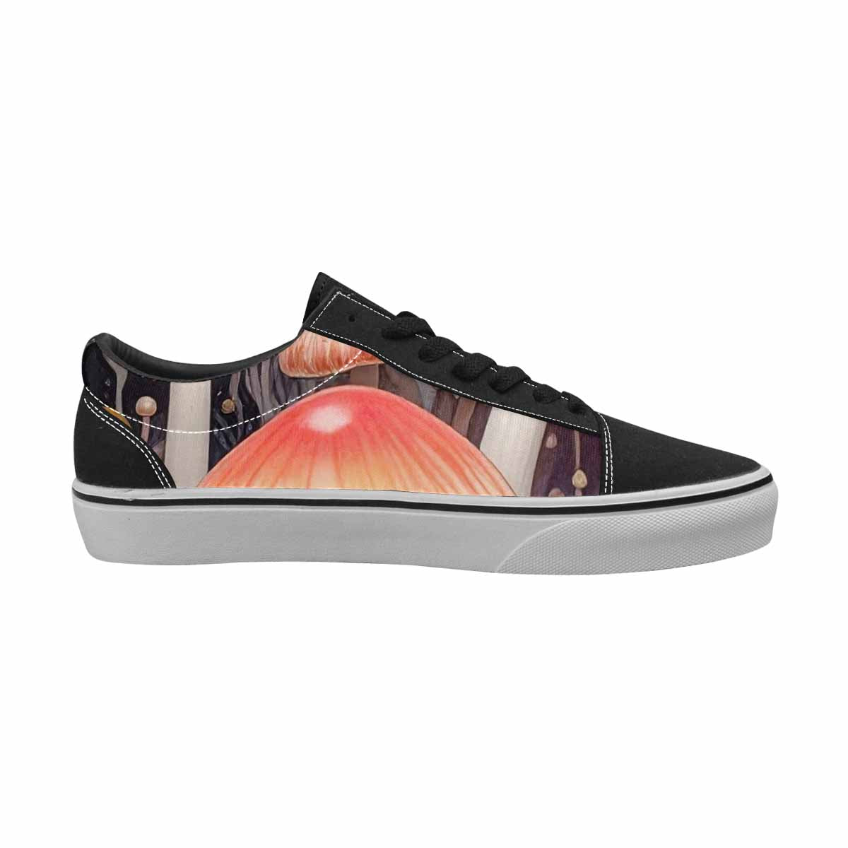 WOMEN'S Mushrooms Lace-Up Canvas Dark Academia Custom Sneakers