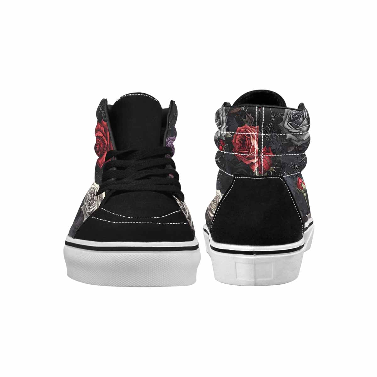 WOMEN'S Black Gothic Rose High Top Canvas Dreamcore Custom Sneakers
