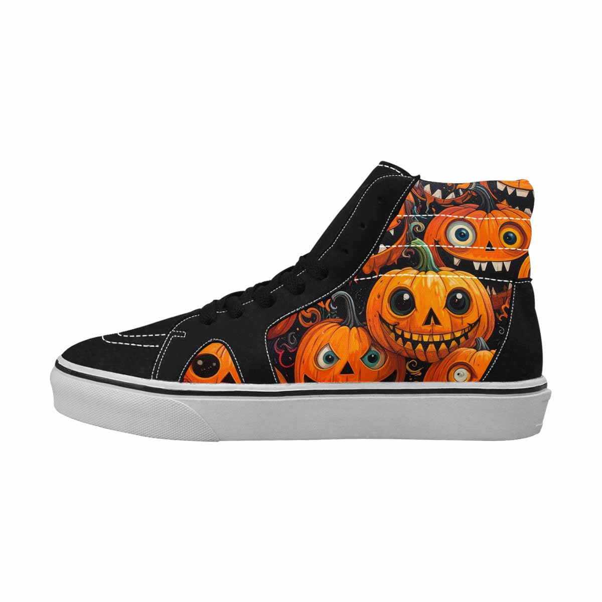 WOMEN'S Cartoon Pumpkin Monster High Top Canvas Vibrant Chaos Custom Shoes