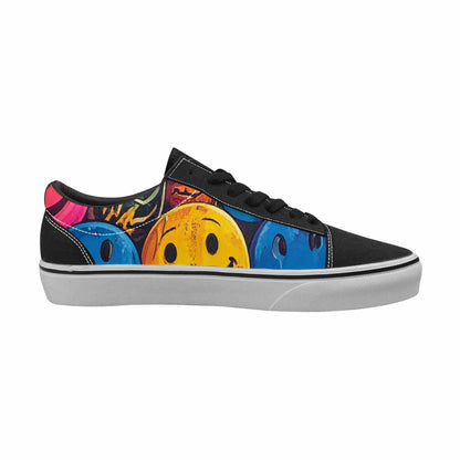 WOMEN'S Smiley Faces Lace-Up Canvas Wallpaper Art Custom Sneakers