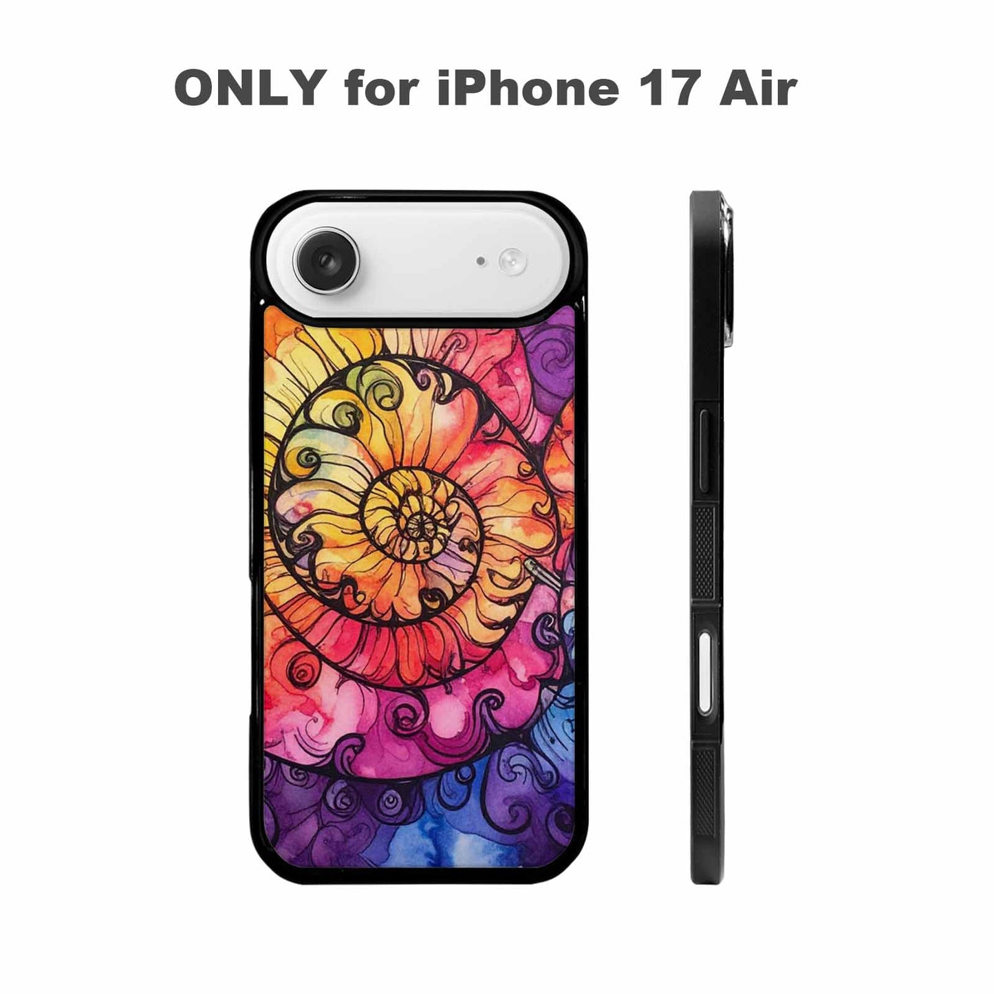 iPhone 17 Air Case — Tie Dye Swirls Black White Tie, Custom Made Phone Cover
