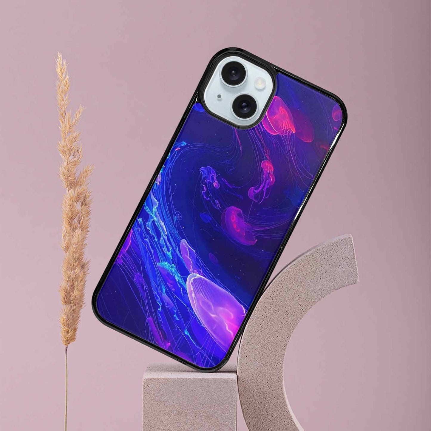 iPhone 15 Plus Case — Jellyfish Glow Jellyfish Glow Pattern Hundreds, Custom Designed Case Cover