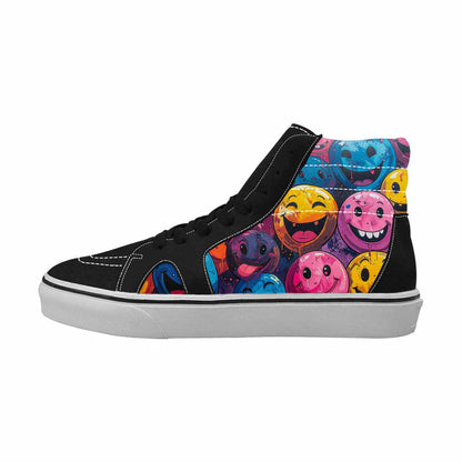 MEN'S Melting Moon Smiley High Top Canvas Dark Academia Custom Sneakers