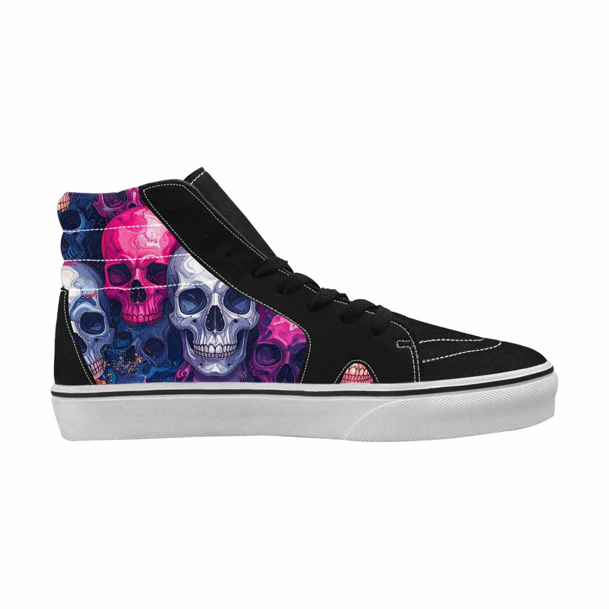 WOMEN'S Marble Skull High Top Canvas Wallpaper Art Shoes
