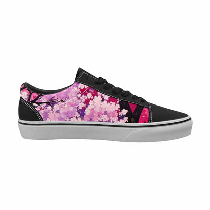 WOMEN'S Cherry Blossom Branch Cherry Lace-Up Canvas Surreal Custom Shoes