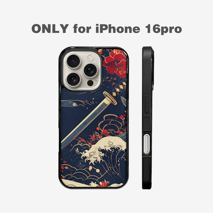 iPhone 16 Pro Case — Samurai Art Repeat Pattern, Custom Made Phone Cover