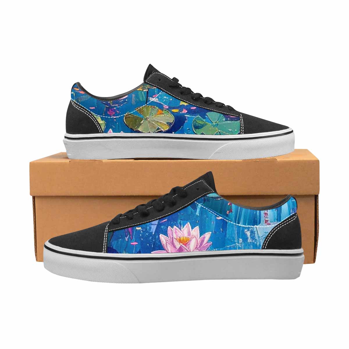 WOMEN'S Full Color Vibrant Monet Lace-Up Canvas Dark Academia Sneakers