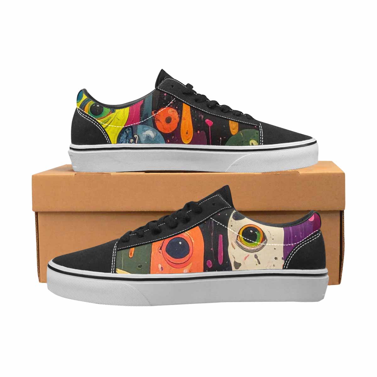 WOMEN'S Aliens  Camo Melting Lace-Up Canvas Vibrant Chaos Sneakers