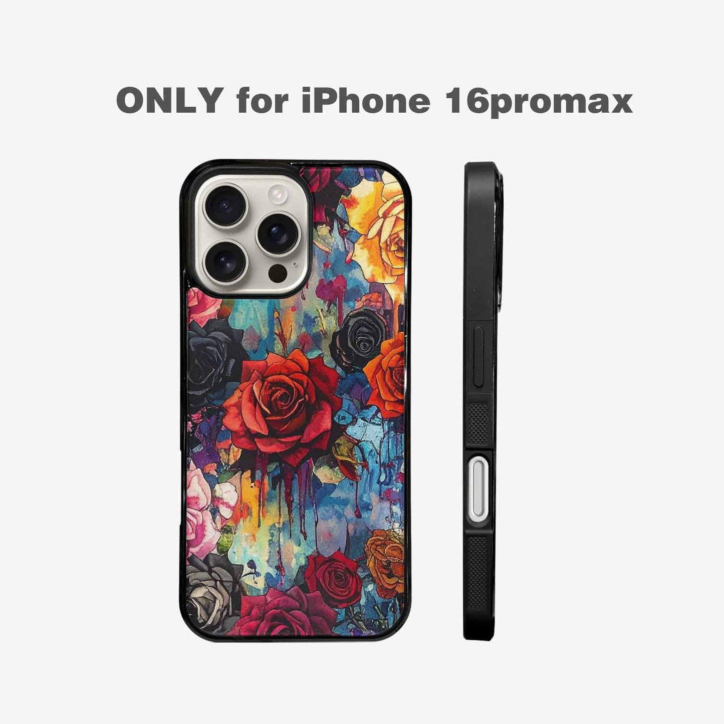 iPhone 16 Pro Max Case — Gothic Rose Gothic Roses Pattern Hundreds, Custom Phone Case