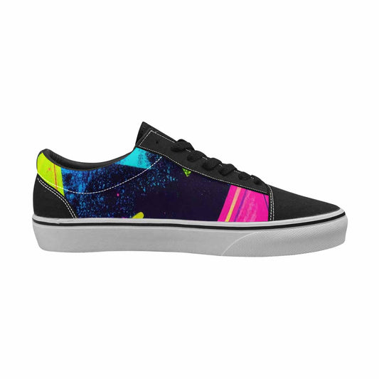 MEN'S Memphis Squiggles Triangles Dots Canvas Lace-Up Neon Fantasy Sneakers