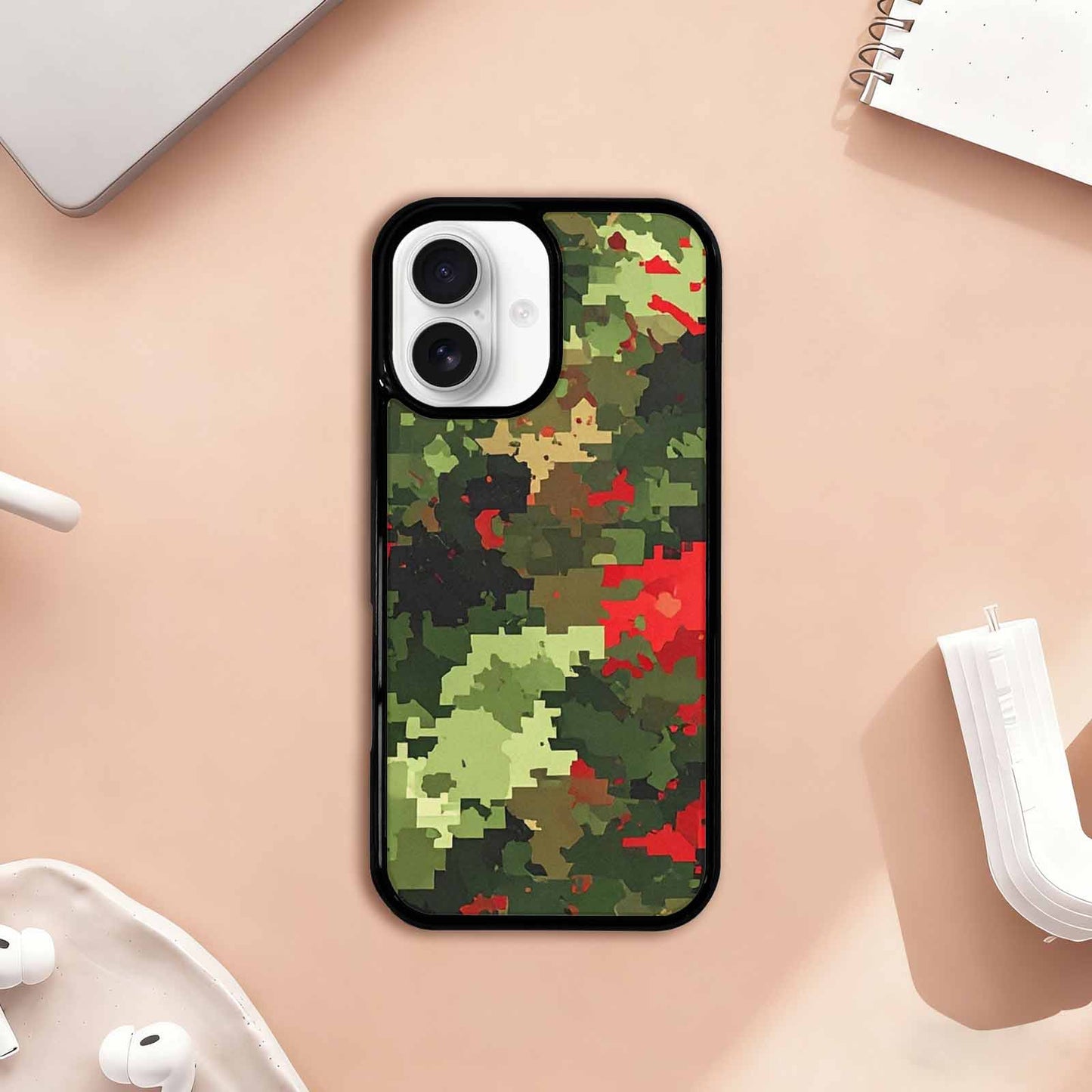 iPhone 17 Case — Small Military Camouflage Blotch Camo, Custom Printed Phone Case