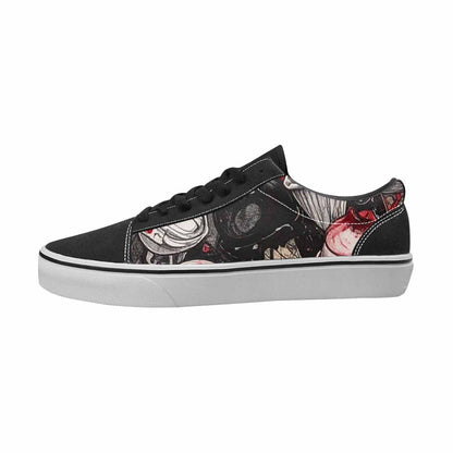 WOMEN'S Ice Cream Black & Red Ink Canvas Custom Fashion Kaleidoscope Custom Streetwear Shoes