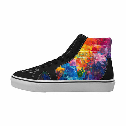 MEN'S Autism Puzzle Pieces High Top Canvas Vibrant Chaos Sneakers