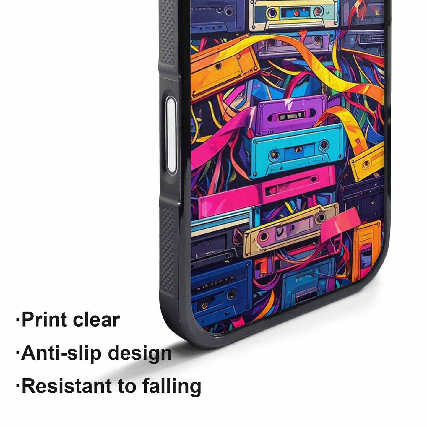 iPhone 17 Pro Case — Retro Cassette Tape Pattern Hundreds Retro, Custom Printed Phone Case