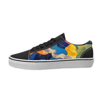 WOMEN'S Camo Full Color Canvas Wearable Art Vibrant Chaos Custom Printed Shoes