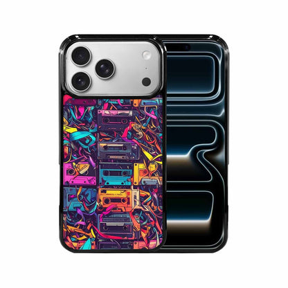 iPhone 17 Pro Max Case — Retro Cassette Tape Pattern Retro Vintage, Custom Printed Phone Case