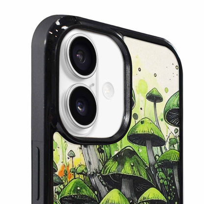 iPhone 17 Case — Rainbow Drip Mushrooms Black Original Art, Custom Printed Phone Case