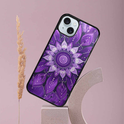 iPhone 15 Plus Case — Purple Mandala Bohemian Print Edge To, Personalized Phone Case