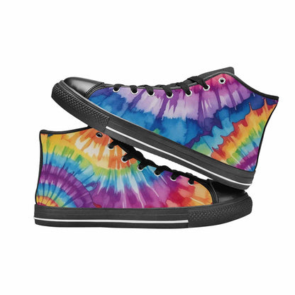 MEN'S Tie Dye - High Top Canvas Vibrant Chaos Shoes