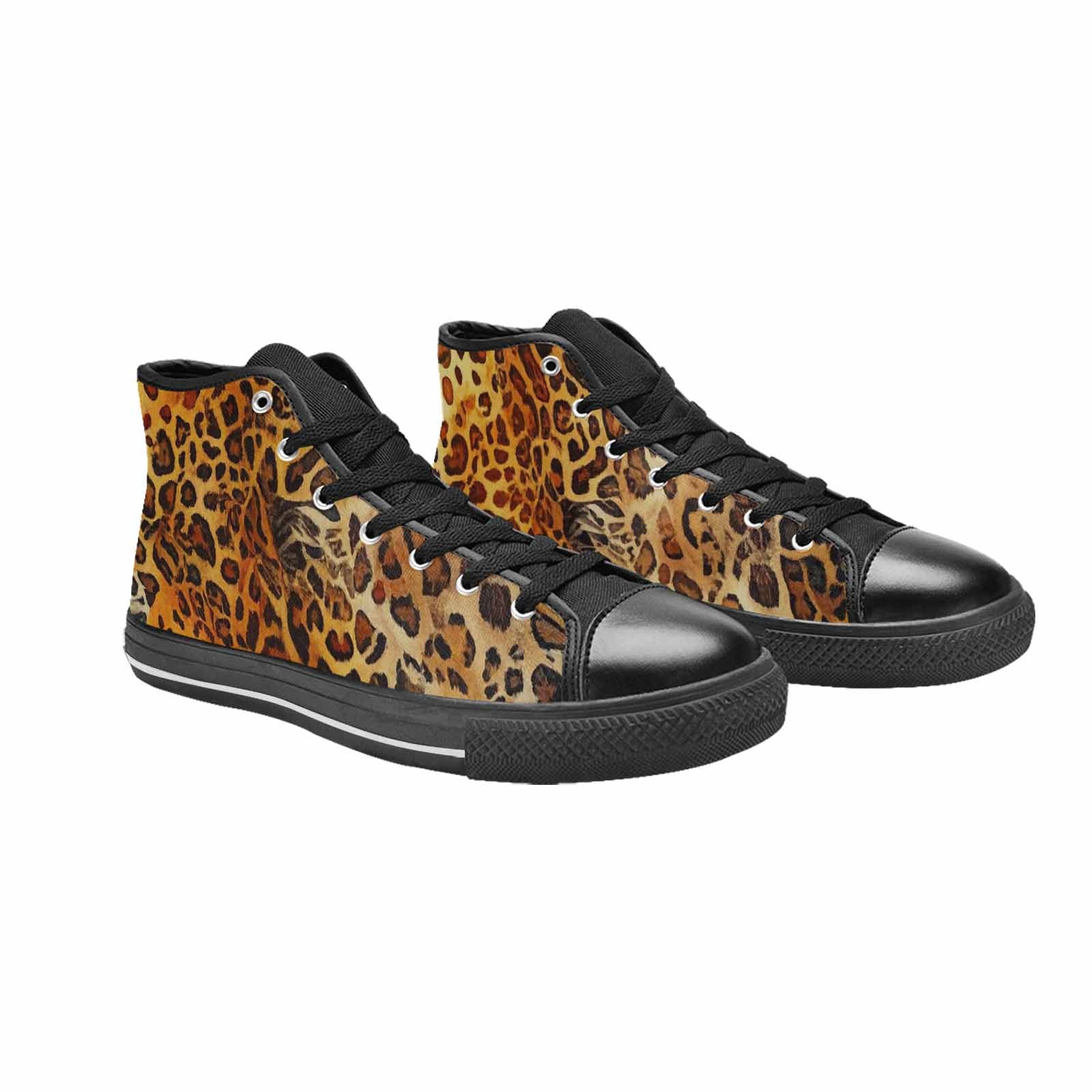 WOMEN'S Animal Print High Top Canvas Neon Fantasy Custom Sneakers