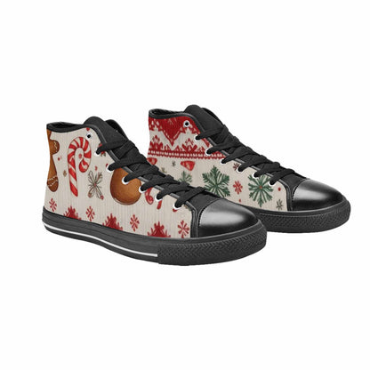 MEN'S Christmas Holly Snowflake High Top Canvas Aesthetic Sneakers