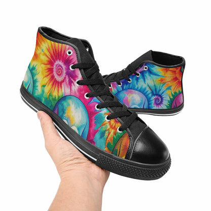 WOMEN'S Tie Dye Skulls Print High Top Canvas Dreamcore Sneakers