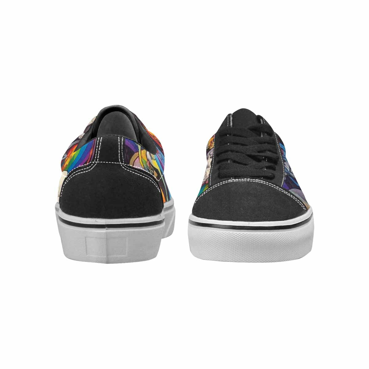 WOMEN'S Rainbow From Skull S Lace-Up Canvas Dark Academia Custom Sneakers