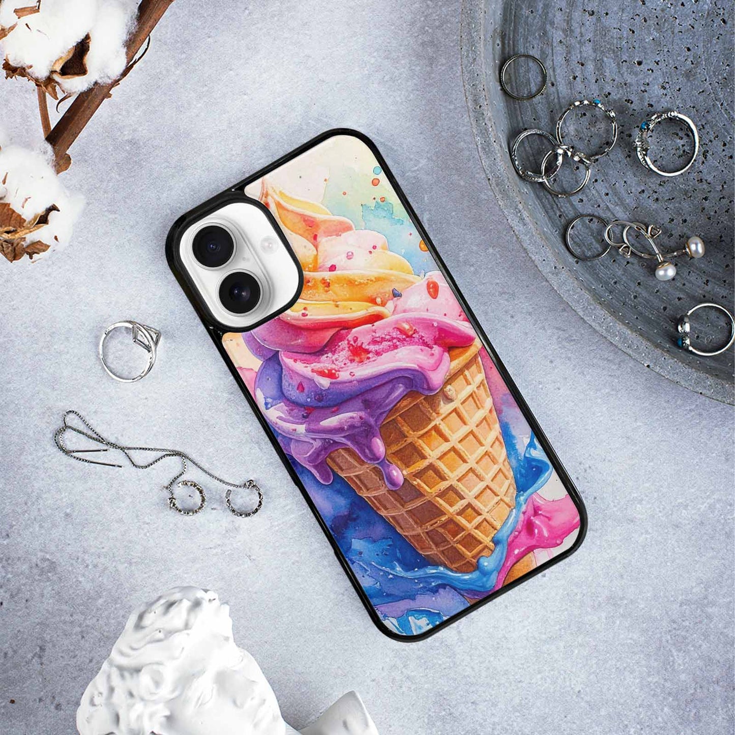 iPhone 16 Plus Case — Melting Icecream Collage Custom, Custom Designed Case Cover