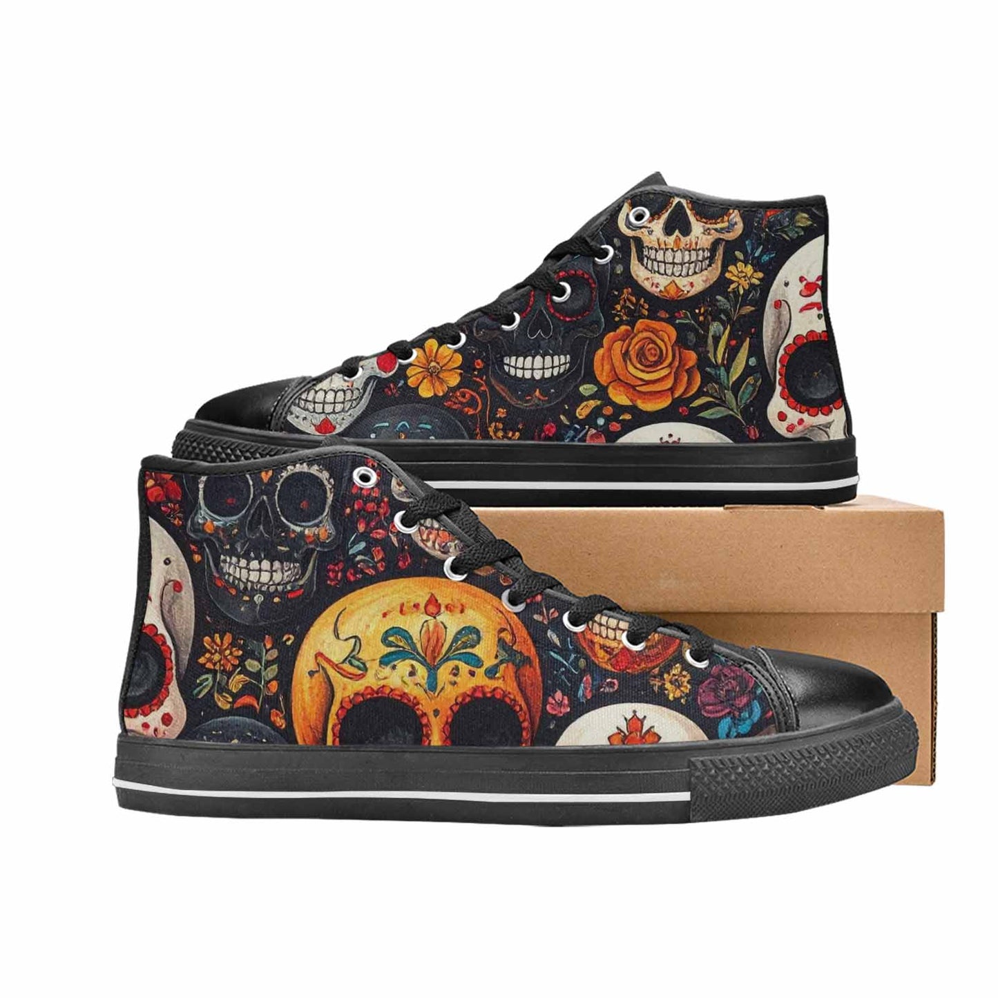 MEN'S Skull High Top Canvas Dreamcore Custom Sneakers
