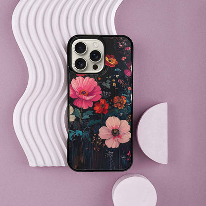 iPhone 16 Pro Max Case — Shadowy Glitch Floral Pattern Hundreds Of, Customized Protective Case