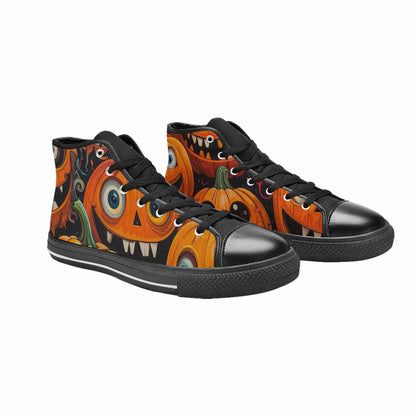 WOMEN'S Cartoon Pumpkin Monster High Top Canvas Vibrant Chaos Custom Sneakers