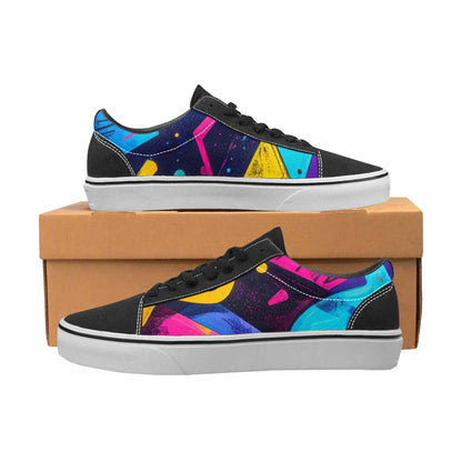 MEN'S Memphis Squiggles Triangles Dots Canvas Lace-Up Aesthetic Custom Shoes