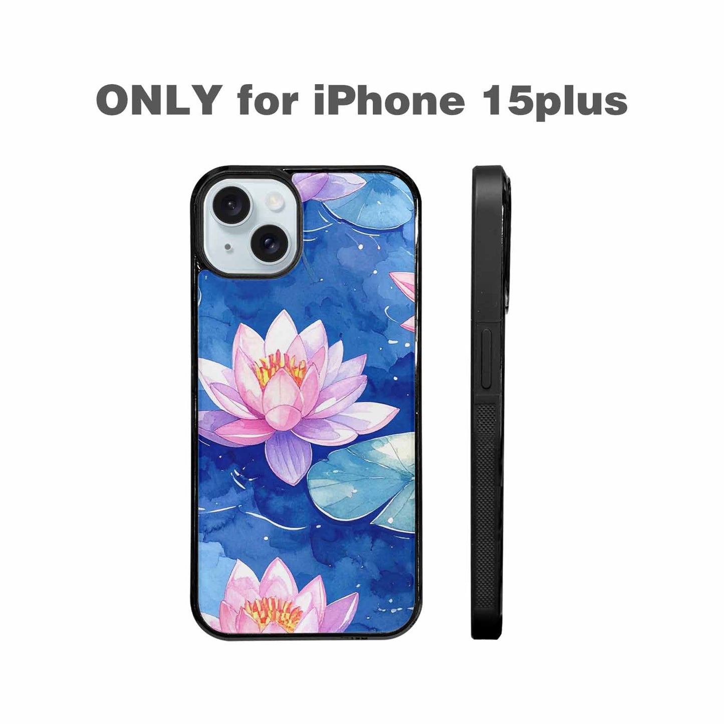 iPhone 15 Plus Case — Monet Water Lilies Painting Pattern, Custom Made Phone Cover