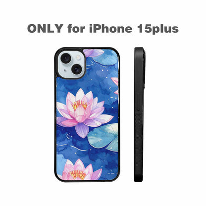 iPhone 15 Plus Case — Monet Water Lilies Painting Pattern, Custom Made Phone Cover