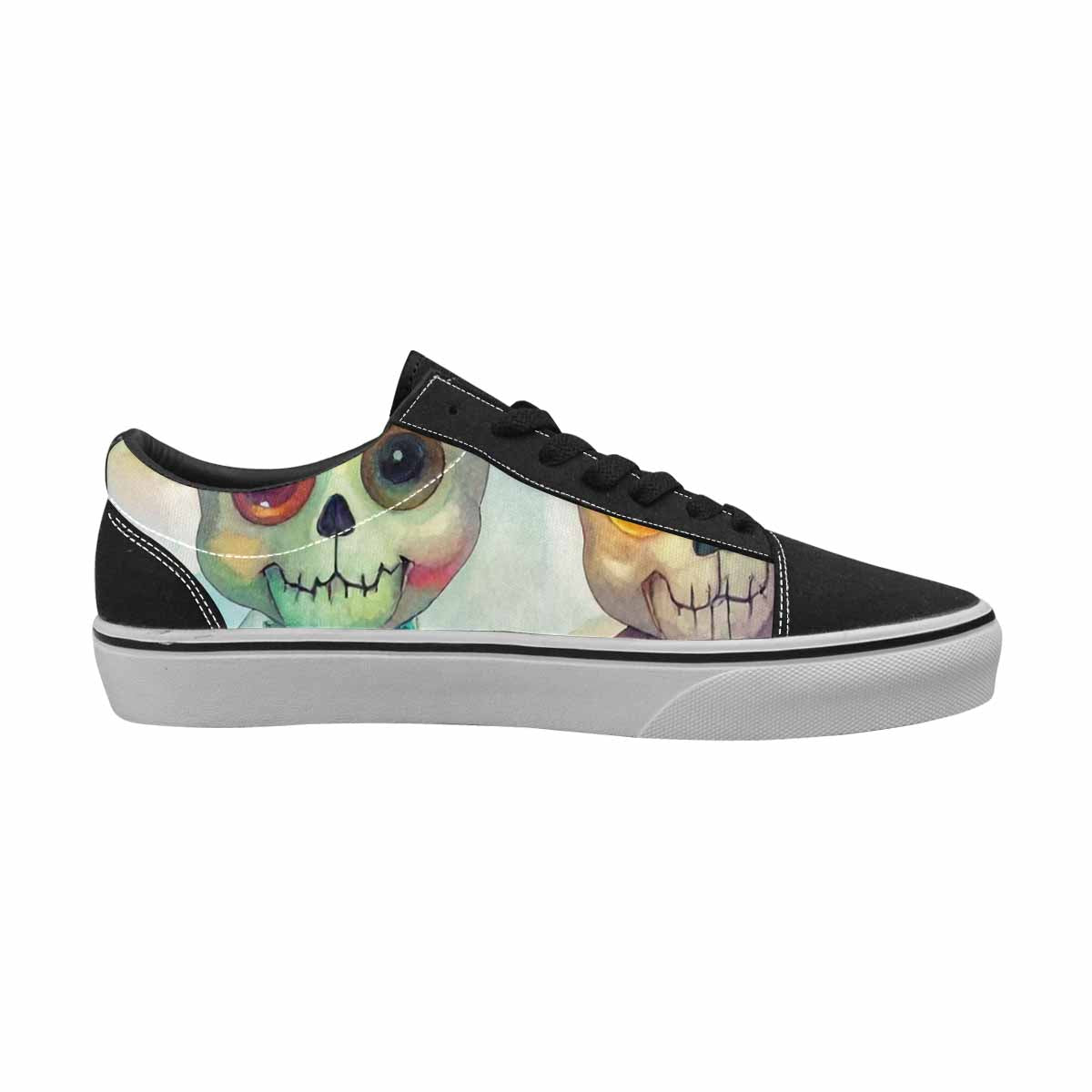 WOMEN'S Rainbow Teddy Skeletons Eye Lace-Up Canvas Grunge Shoes