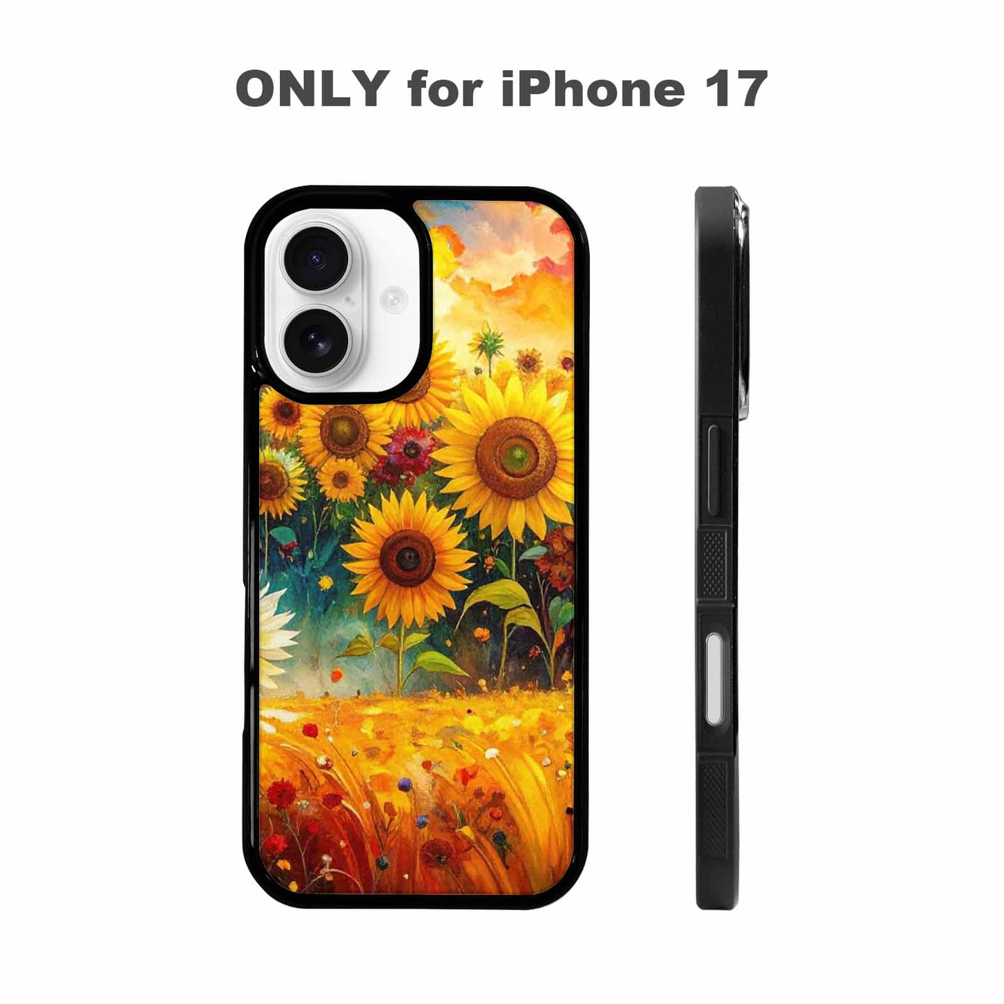 iPhone 17 Case — Impressionist Sunflower Brushstroke Pattern Floral, Unique Phone Case Design