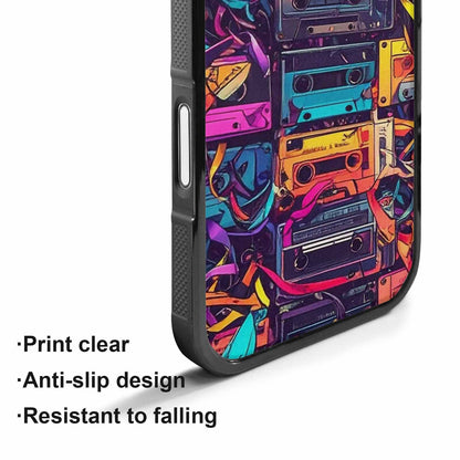 iPhone 17 Case — Retro Cassette Tape Pattern Retro Vintage, Custom Art Phone Cover