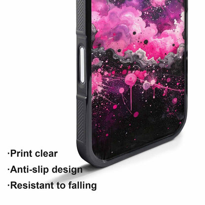 iPhone 17 Air Case — Galaxy Nebula Black Pink Ink Galaxy, Custom Print Case Cover