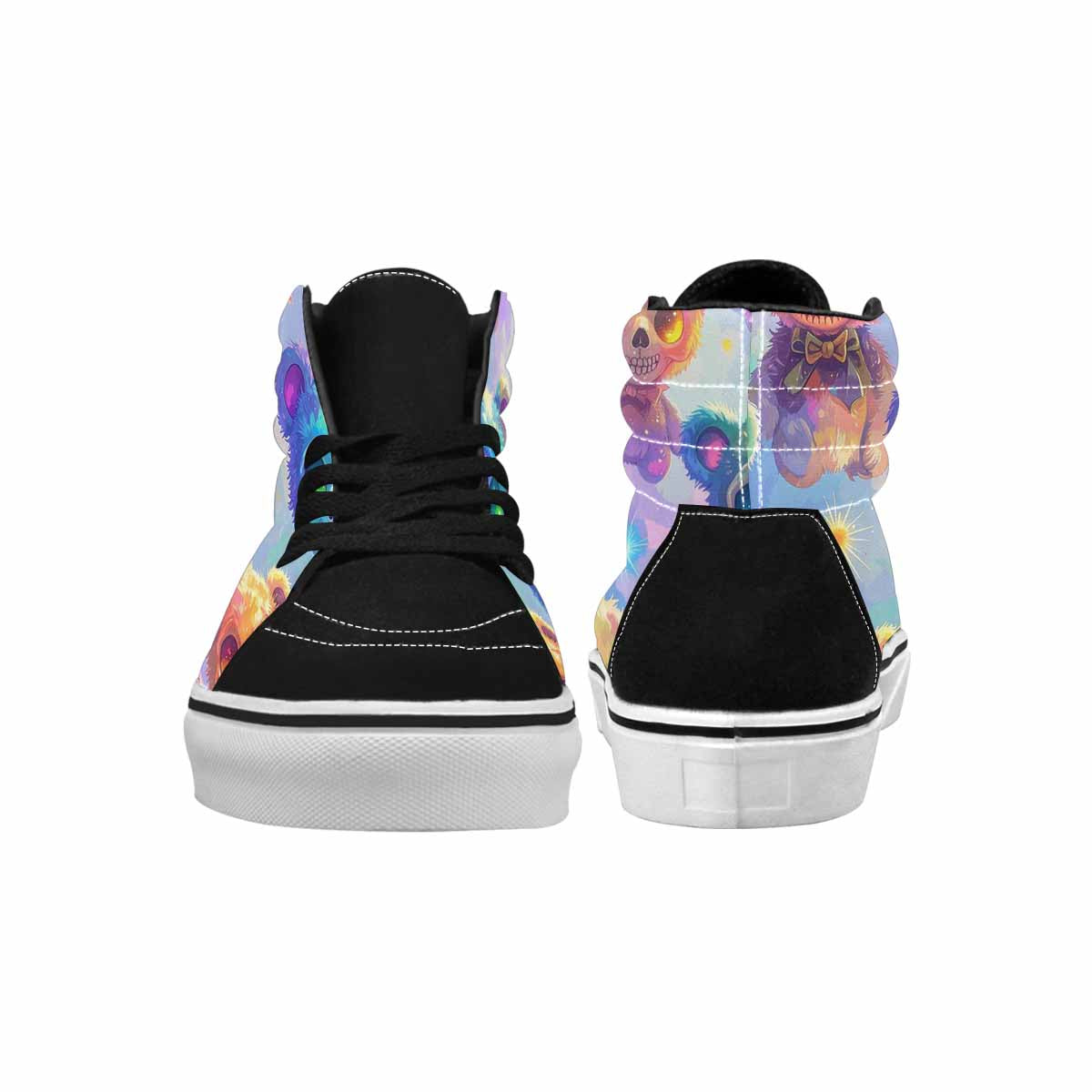 MEN'S Rainbow Teddy Skeletons Eye High Top Canvas Grunge Custom Shoes
