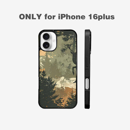 iPhone 16 Plus Case — Hunting Camouflage Pattern With Deer And, Custom Phone Case