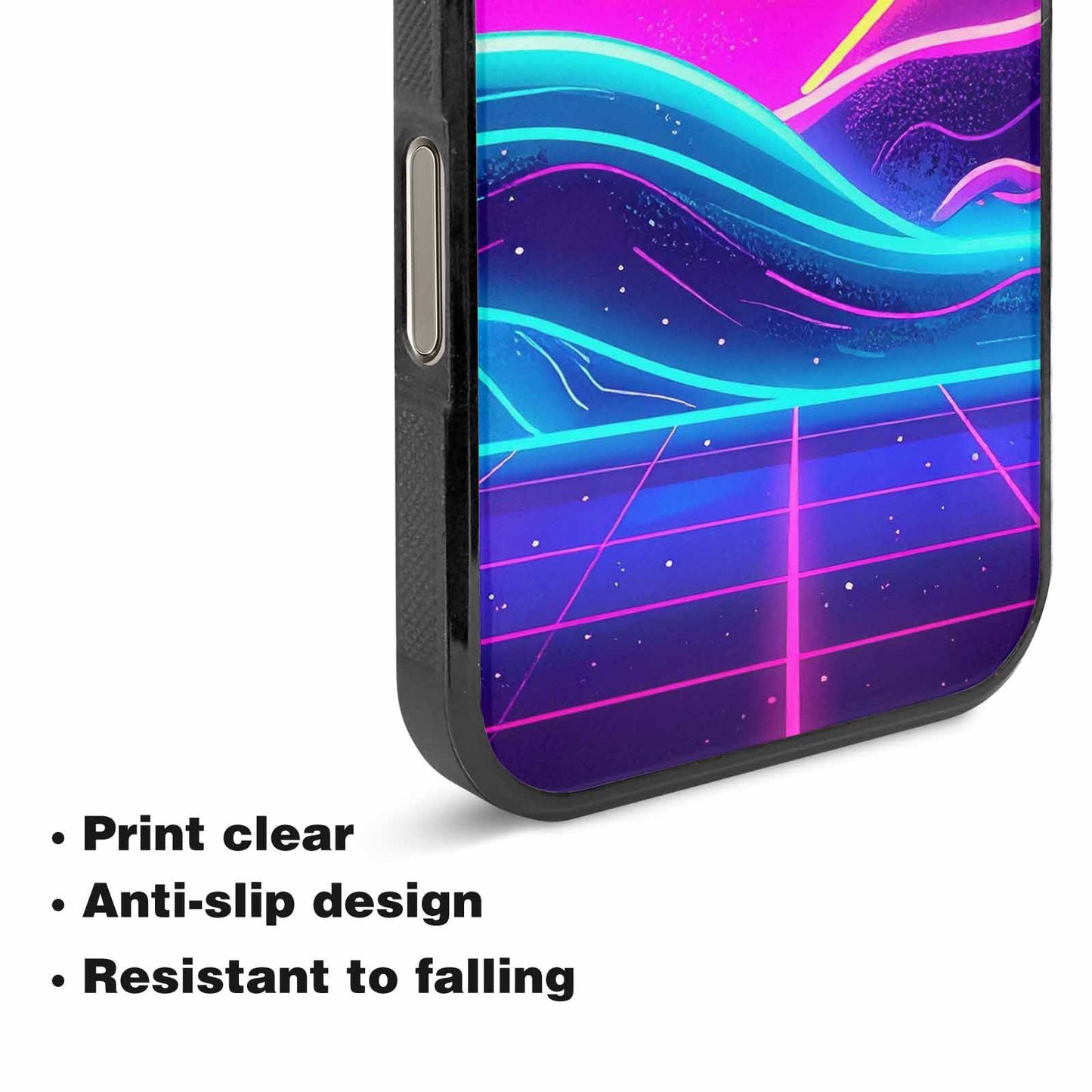 iPhone 16 Pro Case — 1980s Neon Cartoon Art Pattern, Custom Print Case Cover