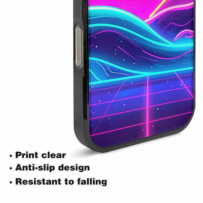 iPhone 16 Pro Case — 1980s Neon Cartoon Art Pattern, Custom Print Case Cover