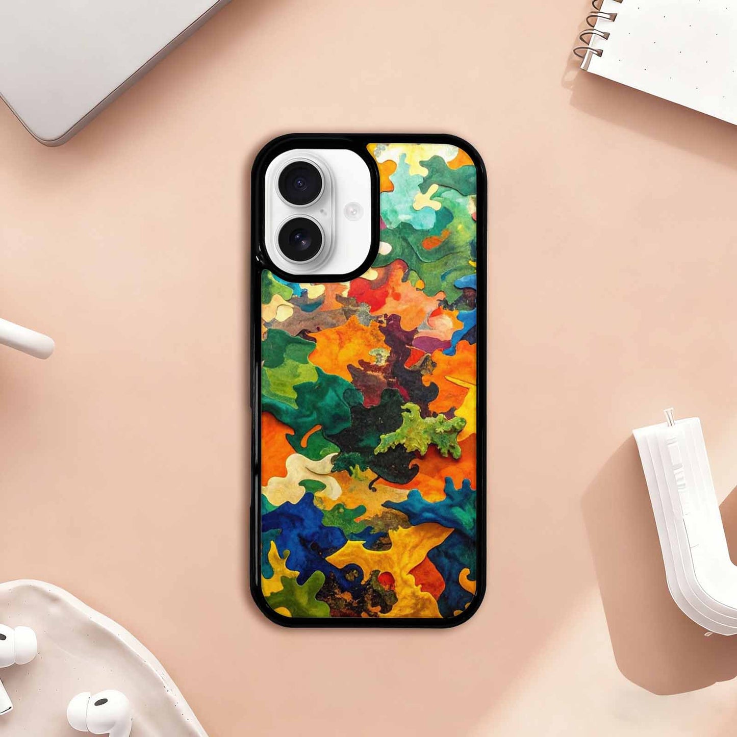 iPhone 17 Case — Camo Patches Full Color Camo, Custom Printed Phone Case