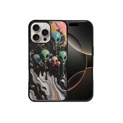 iPhone 16 Pro Max Case — Aliens Marblemelting Aliens Pa Ciq, Custom Printed Phone Case