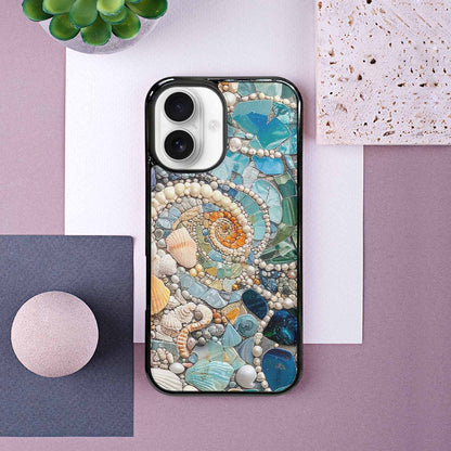 iPhone 16 Case — Seashell Collage Seashell Collage Pattern Hundreds, Unique Phone Case Design